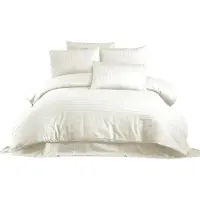 L'essentiel Maison L'Essentiel, Juego de sábanas para cama, modelo Lilyum, color crema, tamaño King, (FR), 70% poliéster / 30% algodón, color crema, 240 x 220 cm
