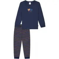 Schiesser Pijama 'Boys World' navy / curry