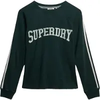 Superdry para mujer. W6012134A Camiseta Graphic verde (S), Casual, Algodón, Manga larga, outlet 2026.