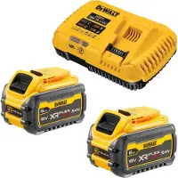 DeWalt Kit de inicio de batería DCB 117 T2 de 18 V: cargador de 12 A + 2 baterías DCB 546 de 6,0 Ah
