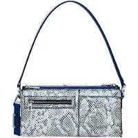 Desigual , Bolso convertible animal print pequeño, Poliuretano, Azul, U