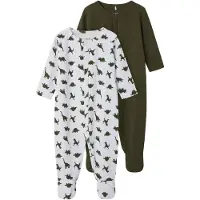 TWO SOON Pijama oliva / blanco