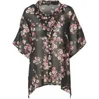 KOROSHI Blusa rosa / negro / blanco