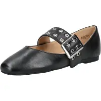 Steve madden Atlantica Flat Shoes Black Leather Talla: 39 | Bailarinas Outlet | Mujer | Negro