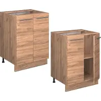 Vicco Mueble bajo de cocina Fame-Line Roble dorado 60 cm , ET Mármol, Model 57030