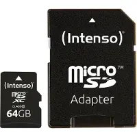 Intenso Tarjeta De Memoria Tarjeta Micro Sd Clase 10 De 64 Gb