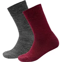 Devold - Kid's Daily Merino Medium Sock 2-Pack - Calcetines multifuncionales size 25-27, rojo