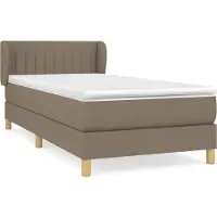 Syfax Cama box spring con colchón tela gris taupe 90x190 cm