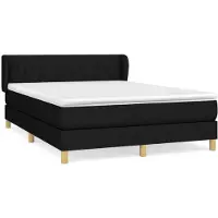 Syfax Cama box spring con colchón tela negro 140x190 cm
