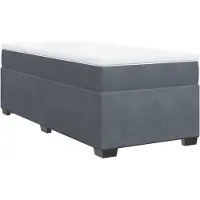 Syfax Cama box spring con colchón terciopelo gris oscuro 90x190 cm