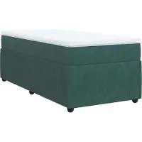 Syfax Cama box spring con colchón terciopelo verde oscuro 80x200 cm