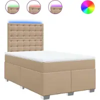 Syfax Cama box spring con colchón cuero sintético capuchino 120x190cm