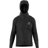 Compressport - Ropa para trail running - Thunderstorm Waterproof Jacket Black - Talla M - Negro