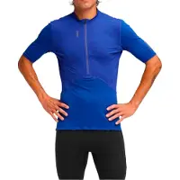 Hoka One One - Skybreeze Short Sleeve Zip - Camiseta de running size M, azul