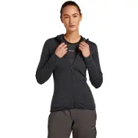 Icebreaker - Women's 200 RealFleece Descender L/S Zip Hoodie - Sudadera de lana merina size S, negro