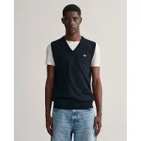 Gant para hombre. 8030560 Chaleco de algodón Classic marino (L), Casual, Clásico, Sin mangas / Tirantes, outlet 2026.