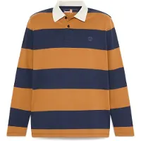 Timberland Rugby Long Sleeve Polo Dark Sapphire/wheat Boot Talla: M | Manga Larga Outlet | Hombre | Azul
