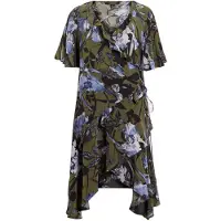 AllSaints Meagan Batu Dress Deep Khaki Green Talla: 2 | Vestidos Midi Outlet | Mujer | Marrón