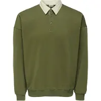 Only & Sons Sudadera 'ONSJeffrey' verde / blanco