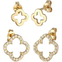 Elli Pendientes oro / transparente