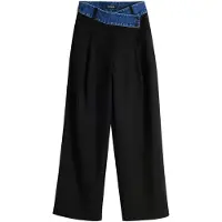 Desigual , Pantalón tailor combinado, Mujer, Negro, S