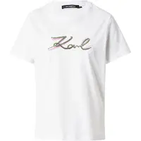 Karl Lagerfeld Signature Sequins T-shirt White Talla: XL | Camisetas de Seda Outlet | Mujer | Blanco