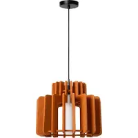 Lucide Lámpara colgante Rollo, terracota, Ø 40 cm, tela/metal/vidrio
