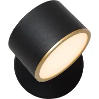 Lucide Aplique de pared LED Gian, negra, ancho 11 cm, metal