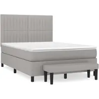 Syfax Cama box spring con colchón tela gris claro 140x200 cm