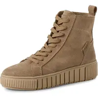 Tamaris Botines con cordones beige oscuro