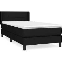 Syfax Cama box spring con colchón tela negro 90x190 cm