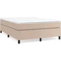Syfax Cama box spring con colchón cuero sintético capuchino 140x190cm