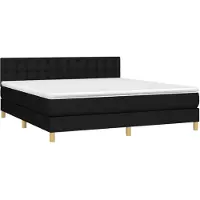 Syfax Cama box spring con colchón tela negro 160x200 cm