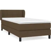 Syfax Cama box spring con colchón tela marrón oscuro 90x190 cm