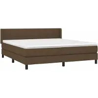 Syfax Cama box spring con colchón tela marrón oscuro 180x200 cm