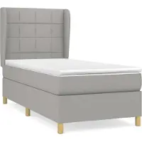 Syfax Cama box spring con colchón tela gris claro 80x200 cm