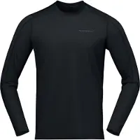 Norrøna - Ropa de senderismo - Falketind Equaliserull Long Sleeve M Caviar Black de Lana - Talla L - Negro
