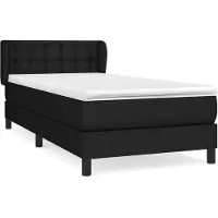 Syfax Cama box spring con colchón tela negro 90x190 cm