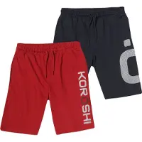 KOROSHI Pantalón azul noche / rojo oscuro / offwhite