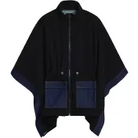 Desigual , Poncho denim combinado, Negro, U