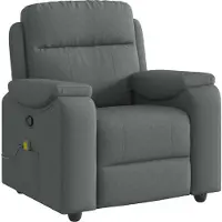 Syfax Sillón de masaje reclinable de tela gris oscuro