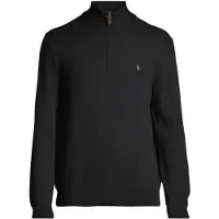 Ralph Lauren para hombre. 710876756002 Jersey de lana con cremallera corta negro (L), Casual, outlet 2026.