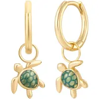 Glanzstücke Pendientes oro / oliva / esmeralda