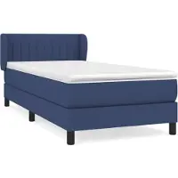 Syfax Cama box spring con colchón tela azul 80x200 cm