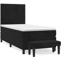 vidaXL Cama con somier y colchón , color , 90x200 cm, tapizada en terciopelo