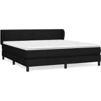 Syfax Cama box spring con colchón tela negro 180x200 cm