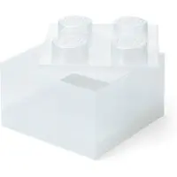 LEGO Caja de Almacenamiento Translúcida con Forma de Ladrillo (blanca)