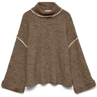 Vero Moda Jersey 'AWElla' marrón / blanco