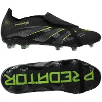 Adidas adidasBota Predator Elite Fold-Over Tongue para césped natural seco (infantil) 30 Core Black / Iron Metallic / Lucid Lemon Niño