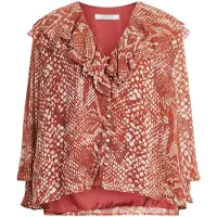AllSaints Blusa 'PHOEBE WAIMEA' rojo / blanco